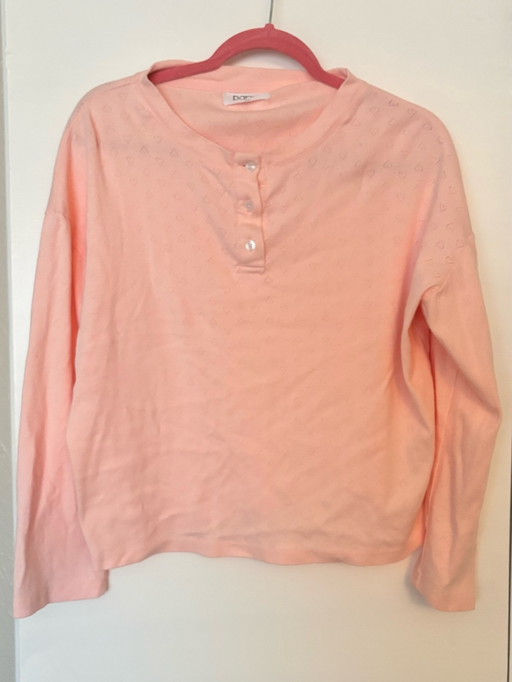 Parke eyelet Henley Long Sleeve Top